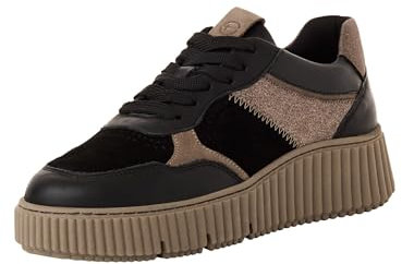 Tamaris Damen Sneaker bequem; Black Combined, EU 39