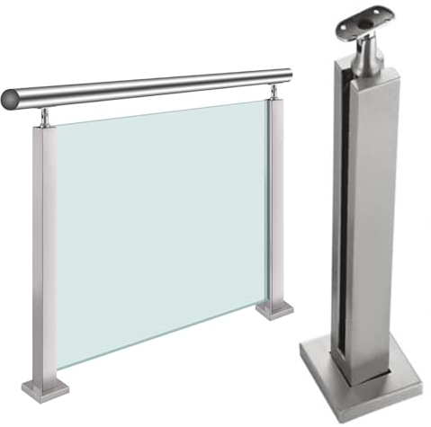 Glasgeländer Pfosten Geländer Glasgeländer-Pfostenklammern, Glas-Treppengeländer-System für den Innenbereich mit Zapfenschlitzen & stabilem Sockel für Balkon, Zaun, Dachgeschoss, Villen, Flur, Terrass