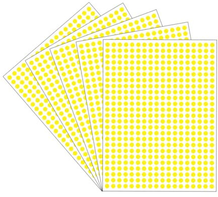 4500 Stück 6 mm farbige Punkt-Aufkleber, selbstklebende Farbcode-Aufkleber, kleine Kreise, Farbkodierungs-Etiketten, runde Aufkleber, Etiketten, Garage, Verkaufspreisaufkleber, gelb