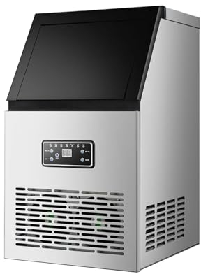 YHJLZNA Commercial Ice Maker Machine,50kg/24H Stainless Steel Ice Cube Maker,11.5kg Ice Storage Capacity,Auto Clean Ice Making Machine For Bar Restaurant