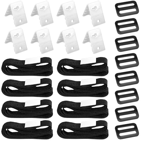 AVCXEC Lot De 8 Kit De Fixation pour Bâche Solaire De Piscine, Sangles Enrouleur Bache Piscine, Kit De Sangles De Couverture Solaire pour Système dEnrouleurs Mobiles, Bâches Et Couvertures De Piscine
