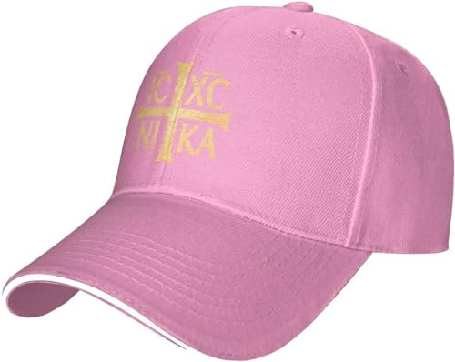 FJQWKLF Hut Christian Orthodox Kreuz Christogramm Baseball Cap Männer Frauen Cowboy Hut Trucker Hut Golf Dad Cap Schwarz