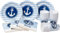 HEKU Lot de 120 pièces jetables de fête avec motif Moin et ancre I Avec assiettes en carton, gobelets de fête (0,25 l) et serviettes (33 x 33 cm) I Idéal pour les fêtes, les barbecues et les