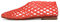 Molozoey Women's Red Mesh Ballet Flats, Jelly Mesh, Closed Toe, 6 UK