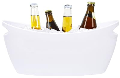 Dmnnlp 6L Eiseimer, Acryleiskübel, Getränkekühler, Sektkübel, Champagner Kühler, WeinküHler Sektkühler, 43,5 x16,5x20 cm(White)