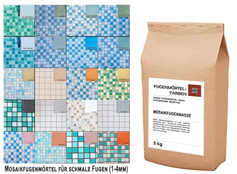 MOSAIK-Fugenmasse | SILBERGRAU | 1kg | Optimiert für 1mm-4mm schmale Fugen im Innen- und Außenbereich auf Wand- und Bodenflächen | Frostfest
