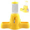 SMELEYOU Hamster Water Bottle With Stand Non Drip 80ML Guinea Pig Water Bottle and 2 Food Dispensers Free Standing Automatic Bottle Dispenser for Small Animals Feeding