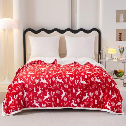 Wärmedecke 160x200 cm Kitze Sherpa Winterdecke Kuscheldecke Flauschig Dicke und Warm