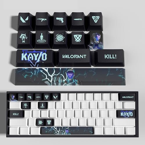GATOKIT Valorant Custom Keycaps OEM Profile 14keys PBT Dye Sub Keycap Set for Mechanical Keyboards (Kay_O)