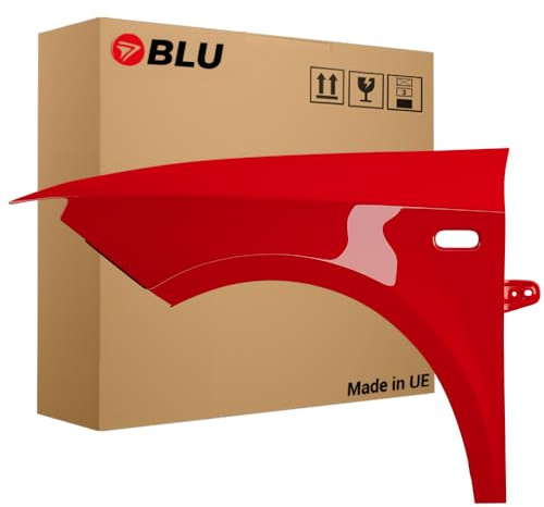 BLU Kotflügel Passend für Seat Ibiza (6J - IV 4. Generation) LS3H Links Rot | 2008-2017 | Vorderseite Vorne | Lackiert | Einbaufertig
