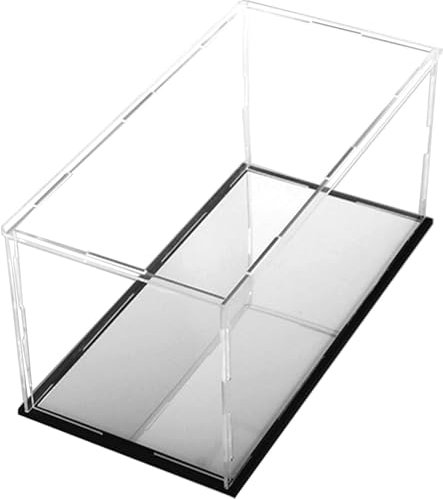 MRVAKDYDI Staubdicht Schutz Vitrine ， for Sammlerstücke Modell Würfel Vitrine mit abnehmbarem schwarzen Boden for Schutz der Aufbewahrungsbox((LxWxH) 50x40x20cm)