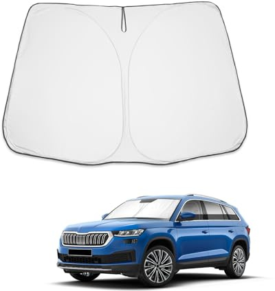 BIBIBO Frontscheibenabdeckung Kompatibel mit Skoda 2024 2025/ Kodiaq RS 2017-2023, Faltbarer Auto-Sonnenschutz, UV-Schutz, Hitzeschutz, Sonnenblende für Frontscheibe