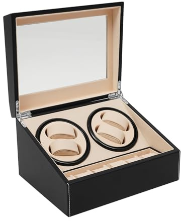 LKHDONG Automatisch Uhrenbewege Watch Winder Uhrenbox für 4+6 Uhren Watchwinder Box Uhrenkasten mit leisem Motor, Für Aufbewahrung Von Uhren