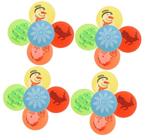 Milisten 24 Stück Teiliges Leuchtende Bouncing Balls aus Gummi mit Weihnachtsmotiven Elastisch und Robust für Partyspiele und Stimmungsvolle Weihnachtsdeko Leuchtend im Dunkeln