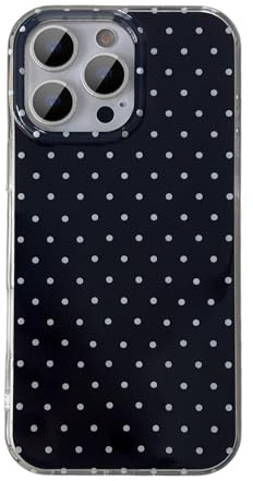 QLTYPRI for iPhone 12 Pro Max Case Cute Polka Dot Phone Case, Black | Polka Dot Aesthetic Phone Case for Girls Women, Raised Camera Protection, Durable TPU Slim Shockproof Protective Phone Cover