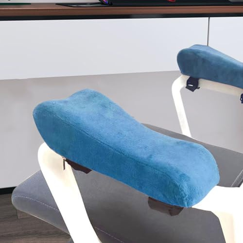 2 Stück Bürostuhl-Armlehnen-Pads – Memory-Schaum, ergonomische Armlehnen-Kissen, weiche Ellenbogen-Handgelenkstütze für Gaming-Schreibtisch, Bürostühle, Rollstuhl, Unterarm, Druckentlastung (blau)