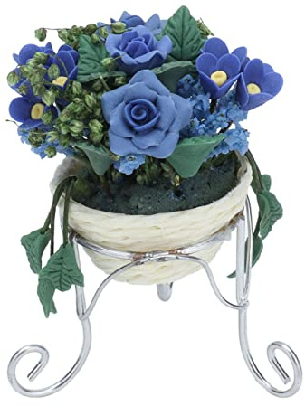 Miniature Flowers Exquisite Miniature Model Vivid Design Fine Workmanship Fairy Garden Plants Miniature Dollhouse Plants Miniature Pots Doll House Accessory for Mini House