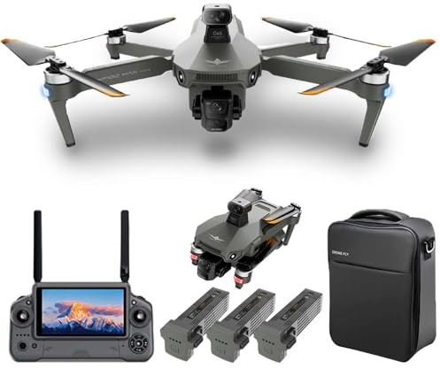 X-Verse KF100MAX Drohne mit Kameras 4K HD EIS, Bildschirmfernsteuerung, RC 6km, 3 Achsen Gimbal, 360d° Hindernis Vermeidung, Professionelle Faltbarer Quadcopter für Erwachsene- 3 Batterien