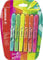 STABILO B-48925-10 Textmarker, swing cool Colormatrix, 6er Pack, gelb/grün/rot/türkis/orange/rosa
