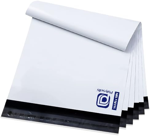 POLYSELLS 100 Pcs 14.5x19 Inch Poly Mailers Shipping Envelopes, Strong Adhesive Sealing, Waterproof, and Tear-resistant Postal Mailing Bags for Clothing and Accessories