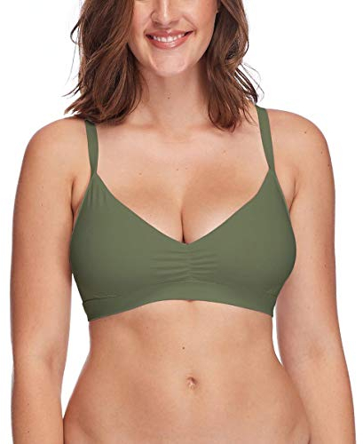 Body Glove Women's Smoothies Drew Solid D, DD, E, F Cup Bikini Top Swimsuit, Cactus, E