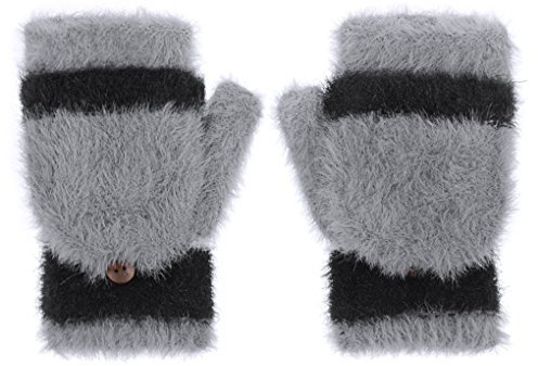 Afinder Halbhandschuhe Fausthandschuhe Damen Herren Jungen Handschuhe mit Klappe Fäustlinge Handschuhe Fingerlos Halb Handschuhe dicken warmen Plüsch Winterhandschuhe