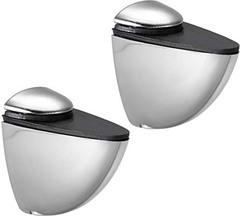 sourcing map Support Étagère Verre Tablette Fixation Pince Clip mural réglable en laiton pour bois verre 3~15mm, 2 Pièces