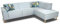 DOMO. collection Ecksofa Jules FK, skandinavisches Sofa mit Federkern, Couch Garnitur mit Holzfüßen, 263 x 191 x 81 cm (BxTxH), Ottomane rechts, hellblau