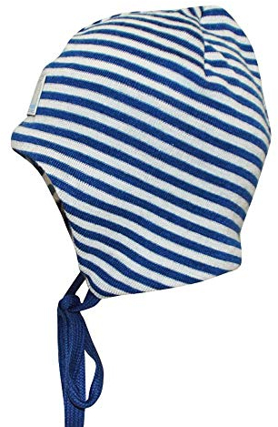 PICKAPOOH Baby Mützchen Häubchen Radler Bio-Schurwolle, Light Ocean/Natur Gr. 46