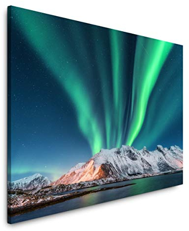 Paul Sinus Art Polarlichter 150 x 100 cm Inspirierende Fotokunst in Museums-Qualität für Ihr Zuhause als Wandbild auf Leinwand in XXL Format