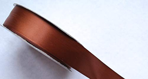 CaPiSo 25m doppelseitiges 10mm Satinband Premium-Qualität Schleifenband Satin Dekoband Geschenkband beidseitig glänzend (Dunkelbraun)