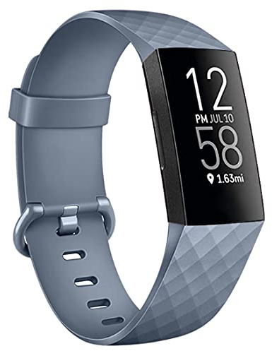 Oumida für Fitbit Charge 3 Armband/Fitbit Charge 4 Armband, Verstellbarer klassischer Sport Ersatzarmband Kompatibel mit Fitbit Charge 3/ Fitbit Charge 4 (Blau Grau, Small)