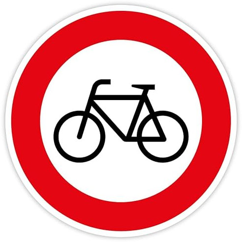 Aufkleber Verkehrszeichen „Verbot für Radfahrer“ StVO Verbot Folie selbstklebend | Ø5-30cm Made in Germany, Größen Name: Ø20 cm