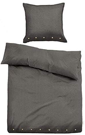 TOM TAILOR 0500500 Bettwäsche Garnitur mit Kopfkissenbezug Leinen Natural Colors 1x 155x220 cm + 1x 80x80 cm + 1x 40x40 cm, stone