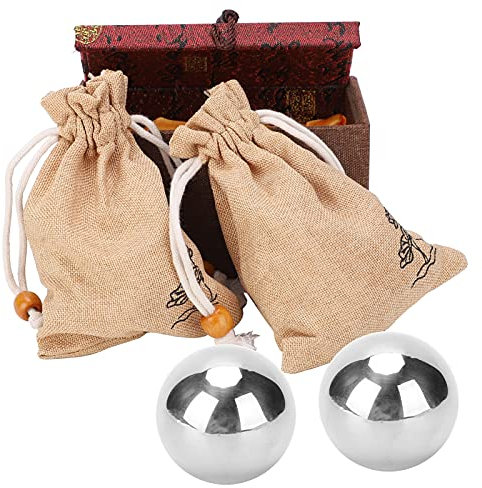 2 Stk. Chinesische Gesundheitsbälle 50 Mm Durchmesser 304 Baoding Balls Aus Rostfreiem Stahl Rehabilitations-Gesundheitsübungsbälle Für Den Stressabbau Bei Der Big-Hand-Therapie,Blinddarm