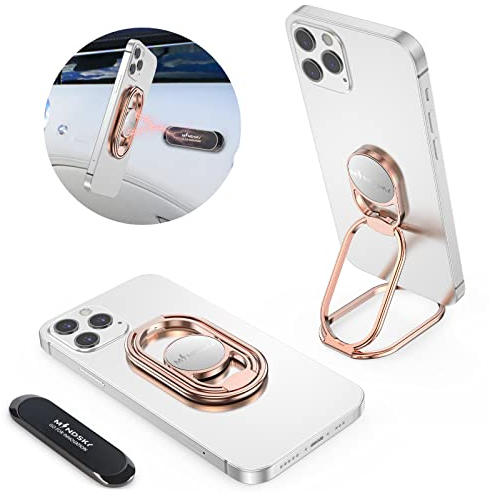 Mindsky Handy Ring Halter Fingerhalter 360° Drehbarer Ultradünner Ringhalter Faltbarer Handy Ständer Handyhalterung für iPhone iPad Smartphones Tablets(Kommt mit einem universellen Magneten