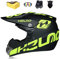 Ruiqieor Motorradhelm Kinder Cross Helme Sturzhelm Helm für Motorrad Kinderquad und Crossbike ATV Helm mit Handschuhe Maske Brille,Schwarz und Gelb XL:61-62cm