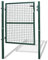 Jiubiaz Portillon de Jardin, 150x100cm Portillon en fer galvanisé Portail de clôture robuste et durable, Porte de clôture avec Serrure, poignée et 3 Clés, Vert