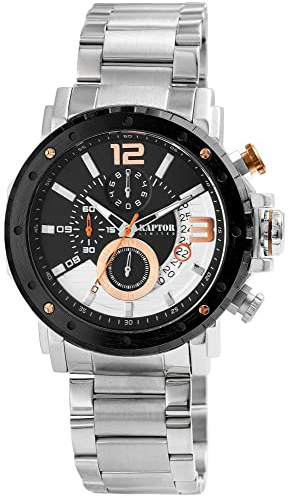Raptor Limited Herren-Uhr Alan Edelstahl Chronograph Datum Analog Quarz RA20352