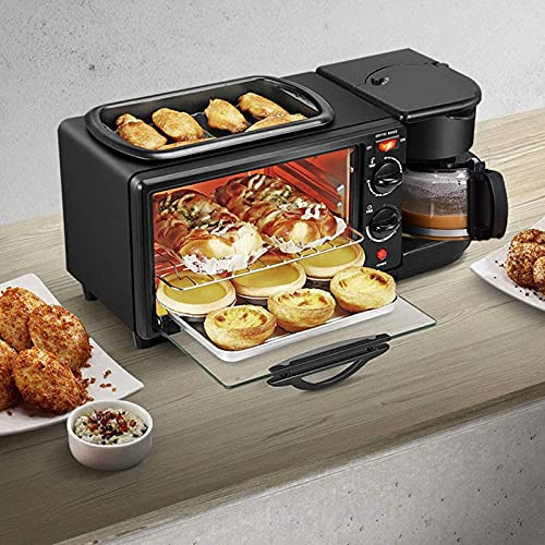 breakfast machine multifunctional Practical Retro 3-In-1 Family Size Breakfast Station Electric Breakfast Machine Multifunction Coffee Maker Frying Pan Mini Pizza Oven Frying Pan Toaster Ove
