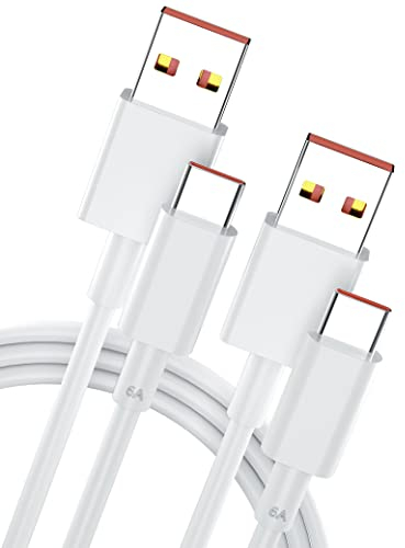 Câble USB C(1M/Lot de 2),Câble USB Type C 120W 6A Charge Turbo pour Xiaomi 14 13T Pro 12 Pro,Câble USB C Charge Rapide pour Mi 11T 12S Ultra Pad 5 Redmi Note 13 Pro 14 11s 12 Pro POCO X7 Pro POCO X6
