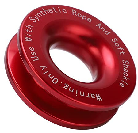 Aramox Winch Recovery Ring, Winch Snatch Recovery Ring 41000lbs Bruch Festigkeit für 7/16in 1/2in Weiche Fessel mit 3/16in 1/4in 3/8-Zoll-Seilen (Rot)