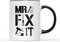 SMARTYPANTS Mr Fix It Mug Tea Coffee Cup - Birthday Father's Day Dad Daddy Father DIY Handyman Plumber Plasterer Builder Electrician Tools Kitchen Home Dishes Decor (Black Handle)