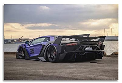 JUNNA Hyper Auto-Poster für LB Lamborghini Aventador SVJ Sportauto, dekoratives Gemälde, Leinwand, Wand- und Kunstbild, Familien-Schlafzimmer, 50 x 75 cm