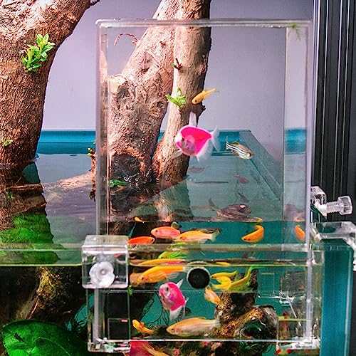 Fish Elevator Inverted Aquarium, Negative Pressure Fish Tank Modern Fish Tank Stand Acrylic Fish Tower, Increase Fish Activity Area, Aquarium Decoration Fish Tower Clear