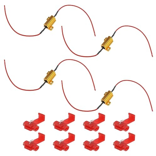 ECSiNG 4 Stück Lastwiderstand 25W 6 Ohm LED Blinkerwiderstand Blinkadapter Fehler beheben für LED Blinker LED Scheinwerferlampen Kennzeichenbeleuchtung Nebelscheinwerfer DRL