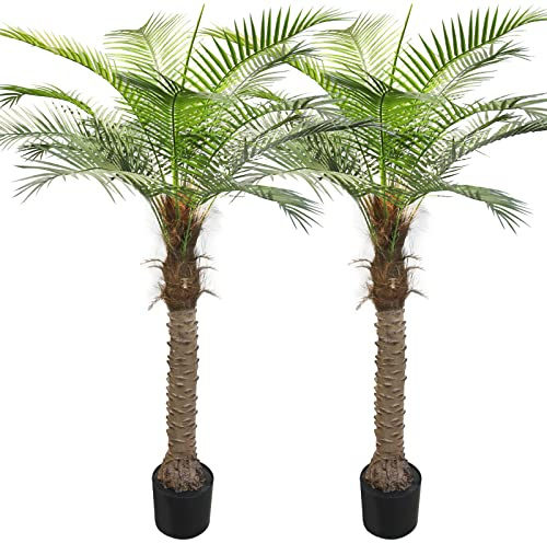 SeelinnS Artificial Trees 5.6FT Artificial ​Palm Tree Artificial Plants for Home Decor Indoors and Outdoors Patio Porch Sago Palm Fake Plants Tall Artificial Plants (2Pack)