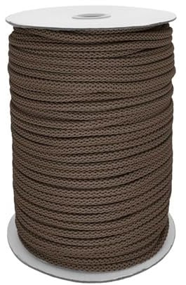 Polyester-Schnur 100m Kordel Seil Bekleidungskordel Makrameeschnur weiche Häkelbindung Ø ca. 6mm, Farbe:894 - beigebraun