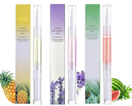 Ninnyi 3PCS Nail Oil Cuticle Pen, Nails Growth Nutrient Pens for Prevent Nail Cuticole Cracking and Dry