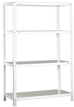 PROREGAL Schraubregal Panda MID | HxBxT 150x100x40cm | Fachlast 100kg | Weiß | Regal Standregal Werkstattregal Lagerregal Kellerregal